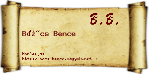 Bécs Bence névjegykártya